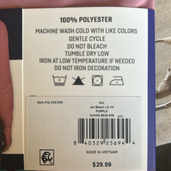 Reel Life Women's Long Sleeve UV T-Shirt Mauve Abstract Design Print on Back XXL - Picture 15 of 16